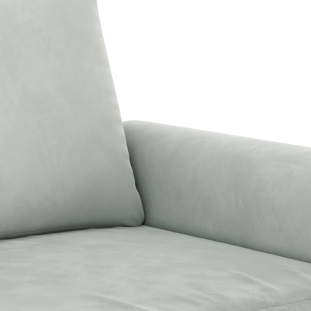 Light Gray Velvet 2 Piece Sofa Set Y843554