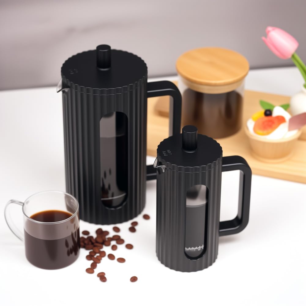 French Press Coffee Maker 12OZ Borosilicate Glass Q648351