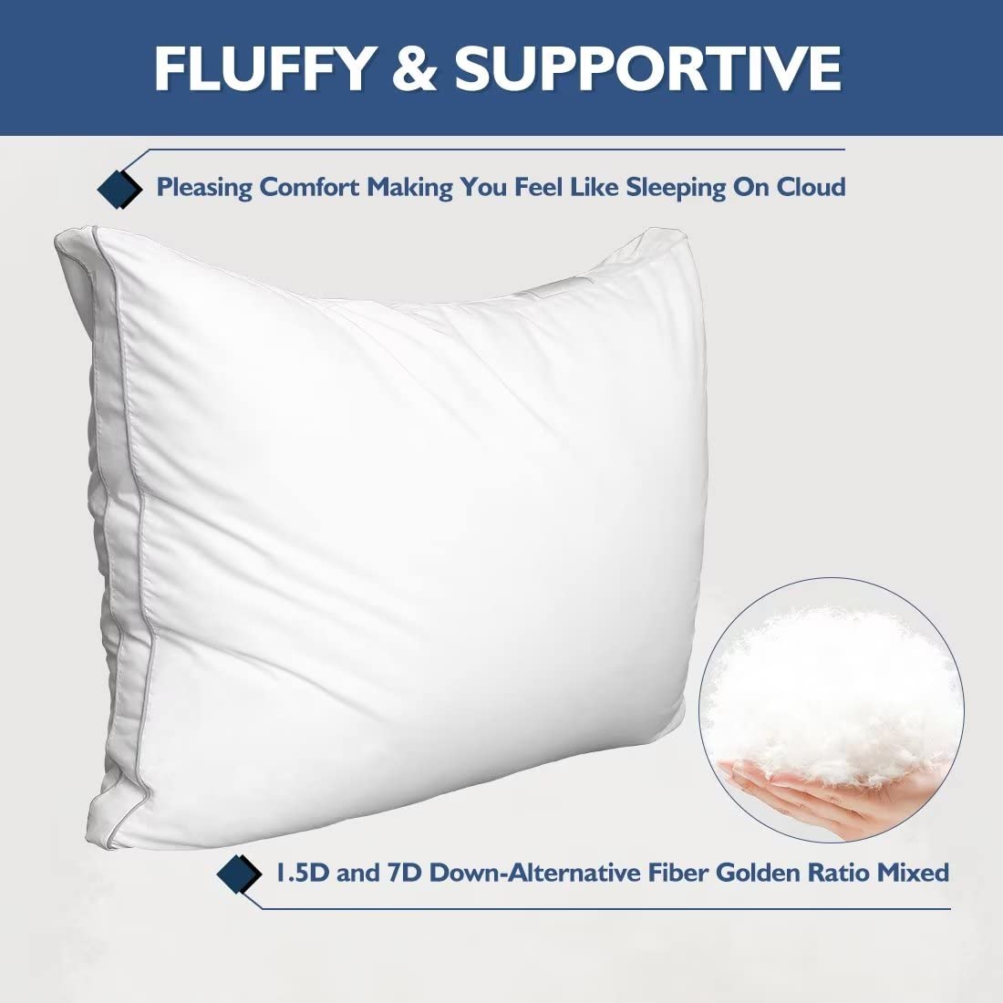 King Size Set of 2 Down Alternative Bed Pillows N496478