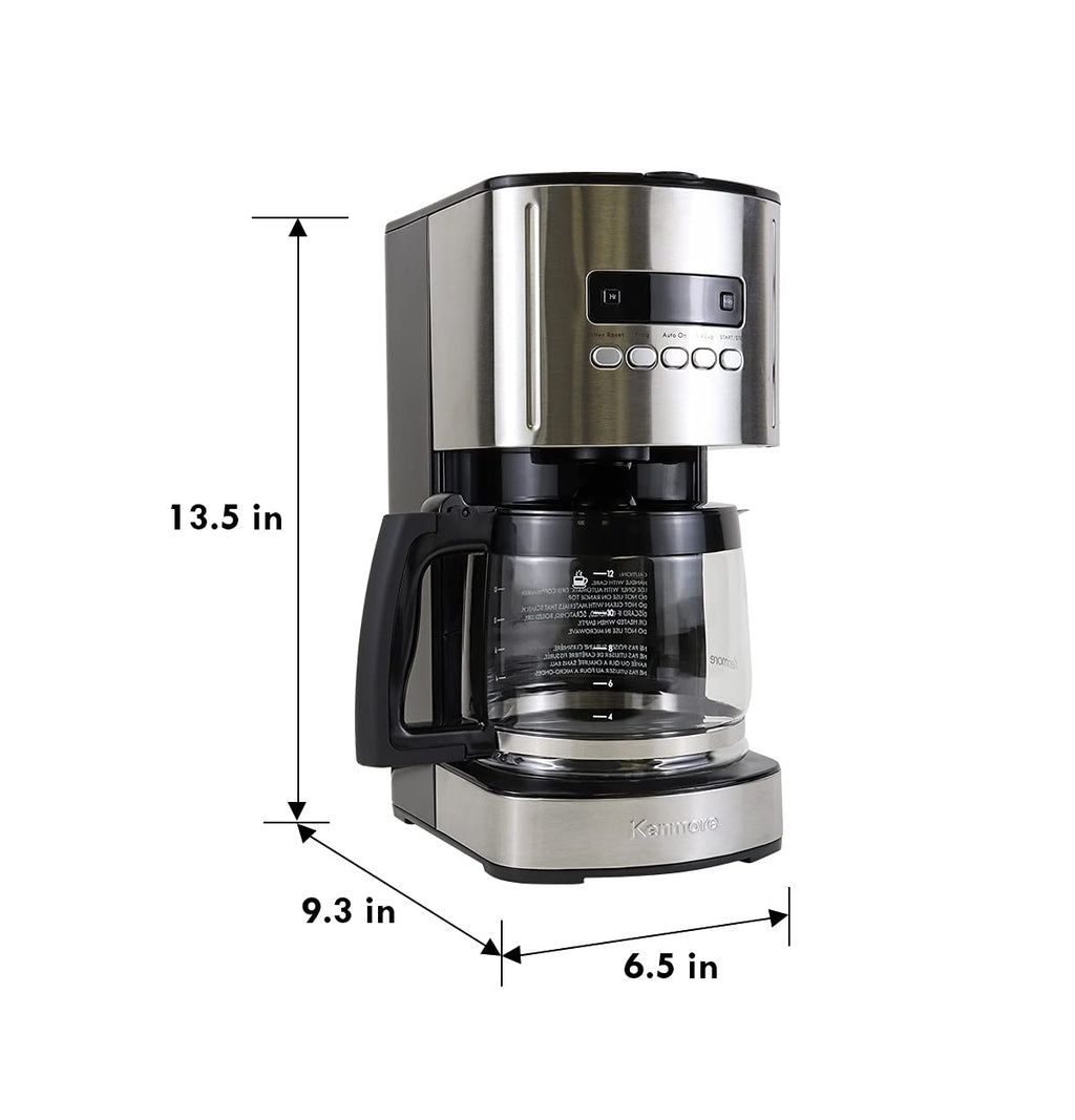12 Cup Programmable Drip Coffee Maker with Glass Pot, Black N537