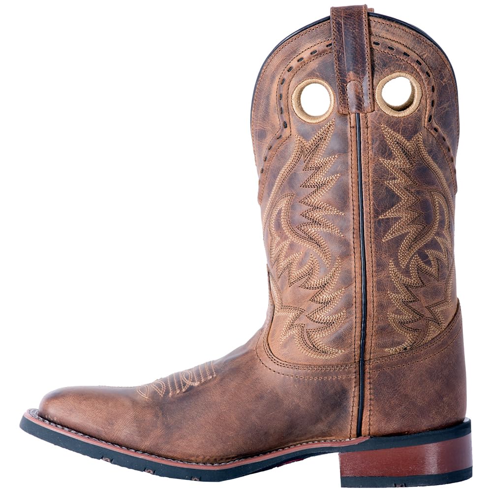 Black Mid Calf Square Toe Pull On Boots V3255