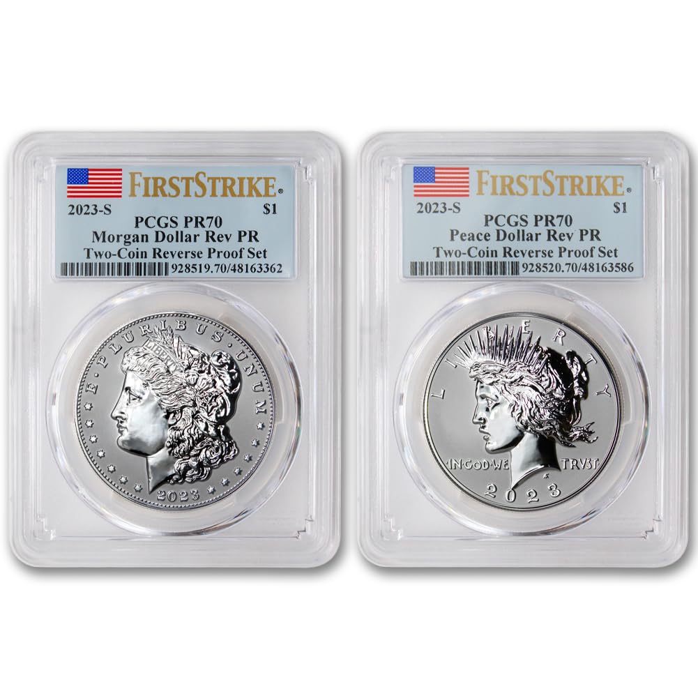 Set of 2 American Proof Silver Morgan & Peace $1 A4966