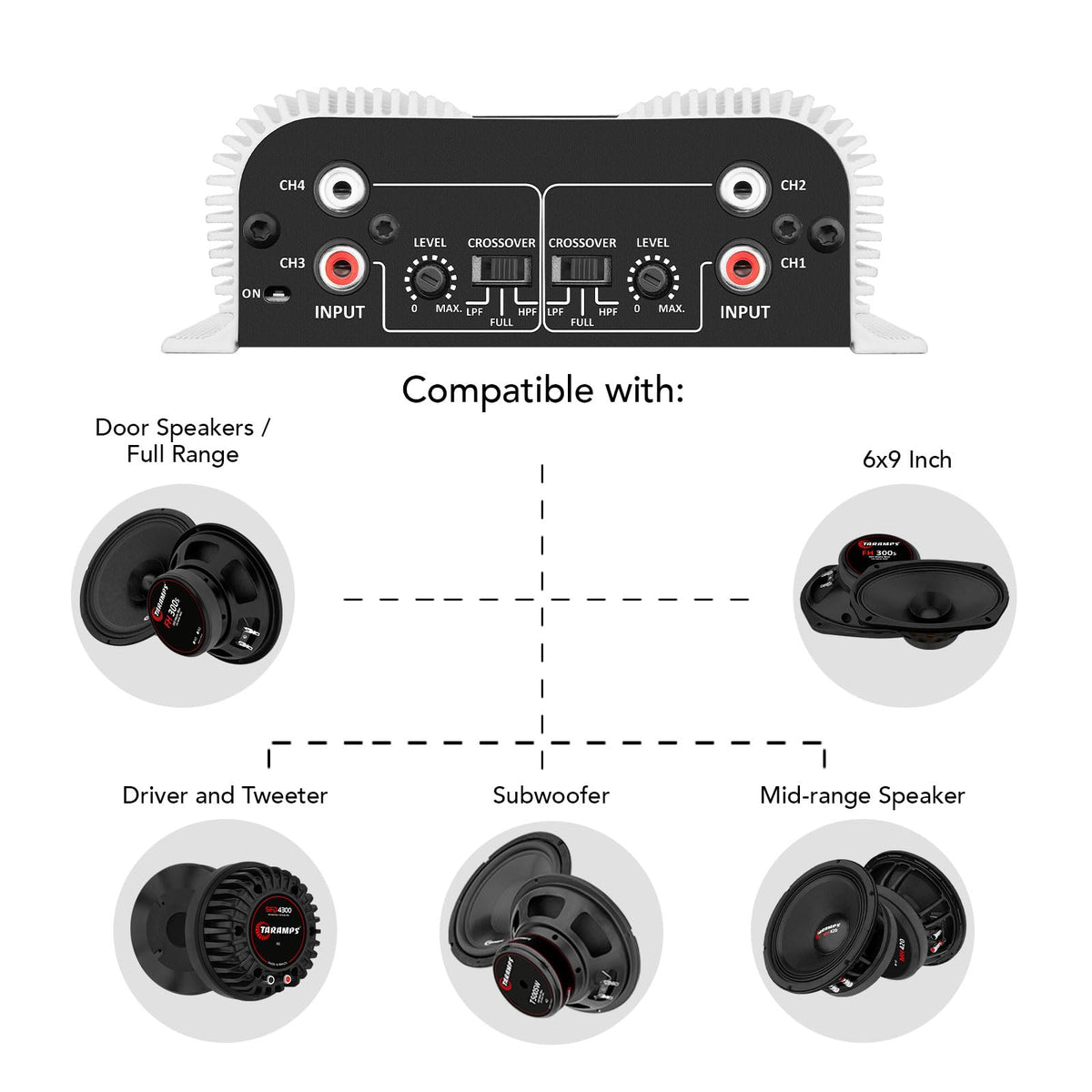 400 watts RMS 4 Channels Car Audio Amplifier O87737