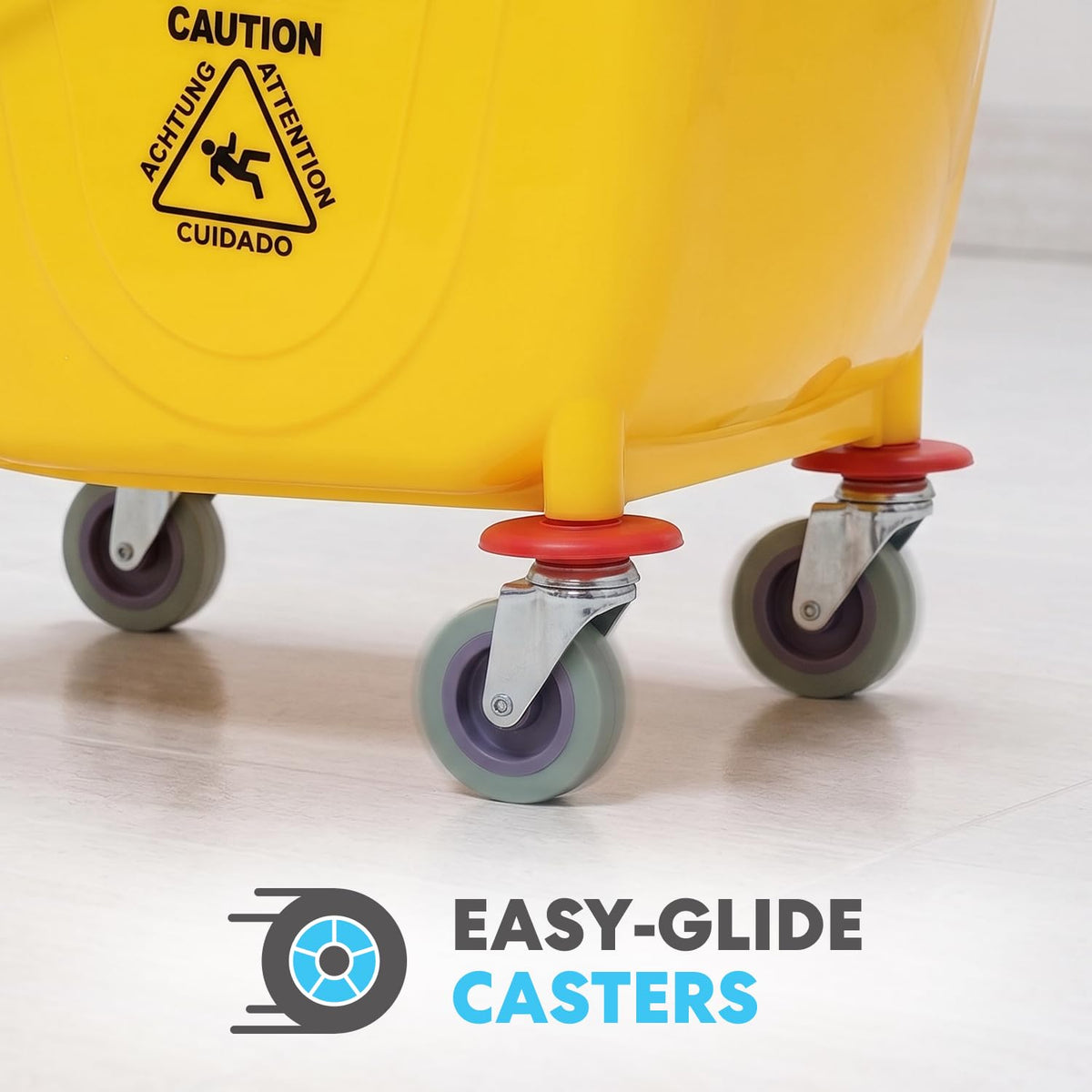 Yellow 26 Quart Mop Bucket on Wheels, 2-Pack A92475