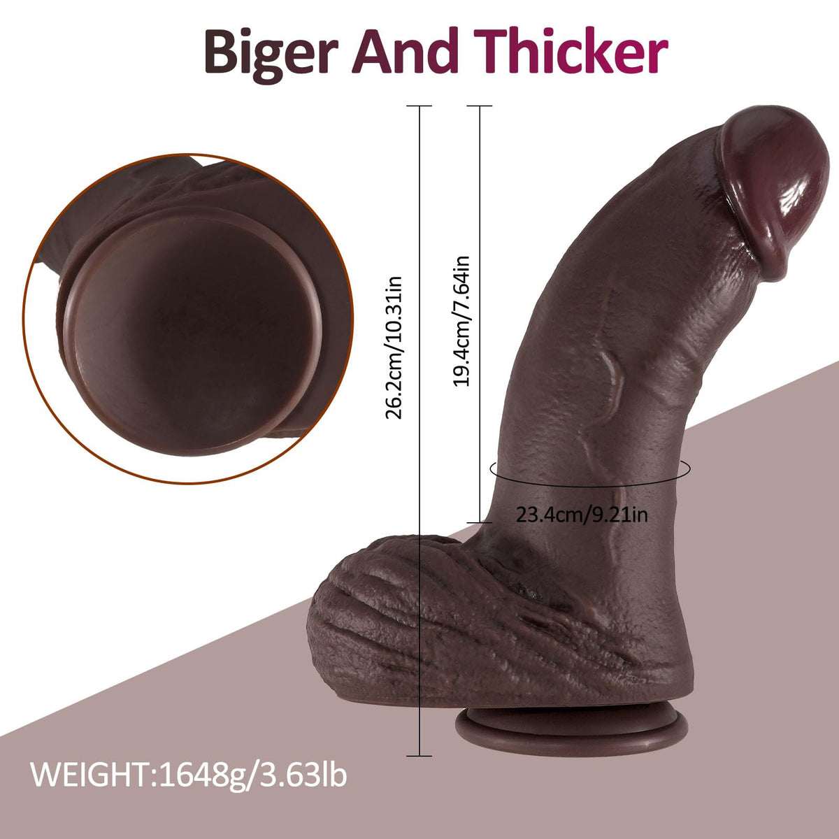 9.21 inch Black Silicone Dildo with Suction Cup G38288