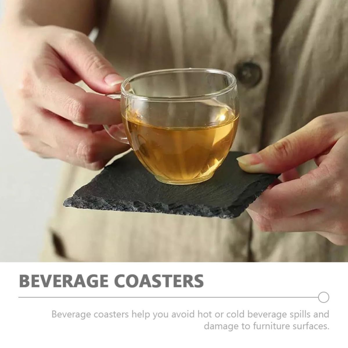 Natural Stone Drink Coasters V498492