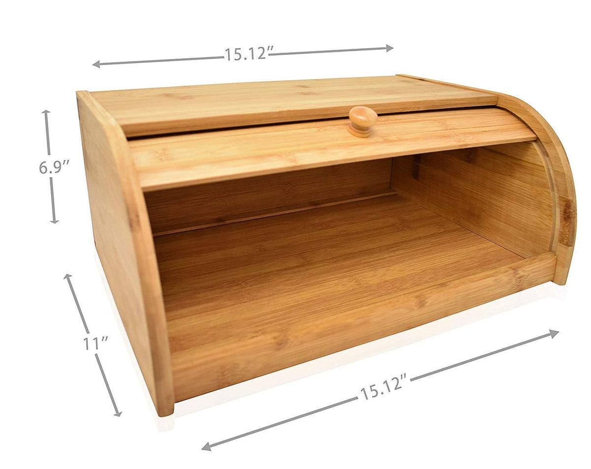 Natural Bamboo Roll Top Bread Box B13675