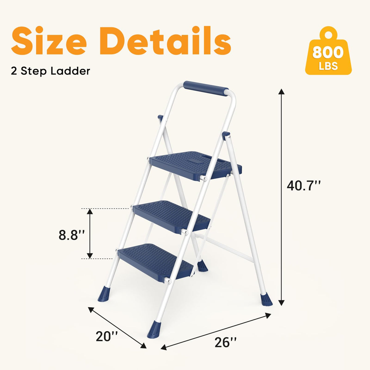 3 Step Folding Step Stool with Safety Lock L828