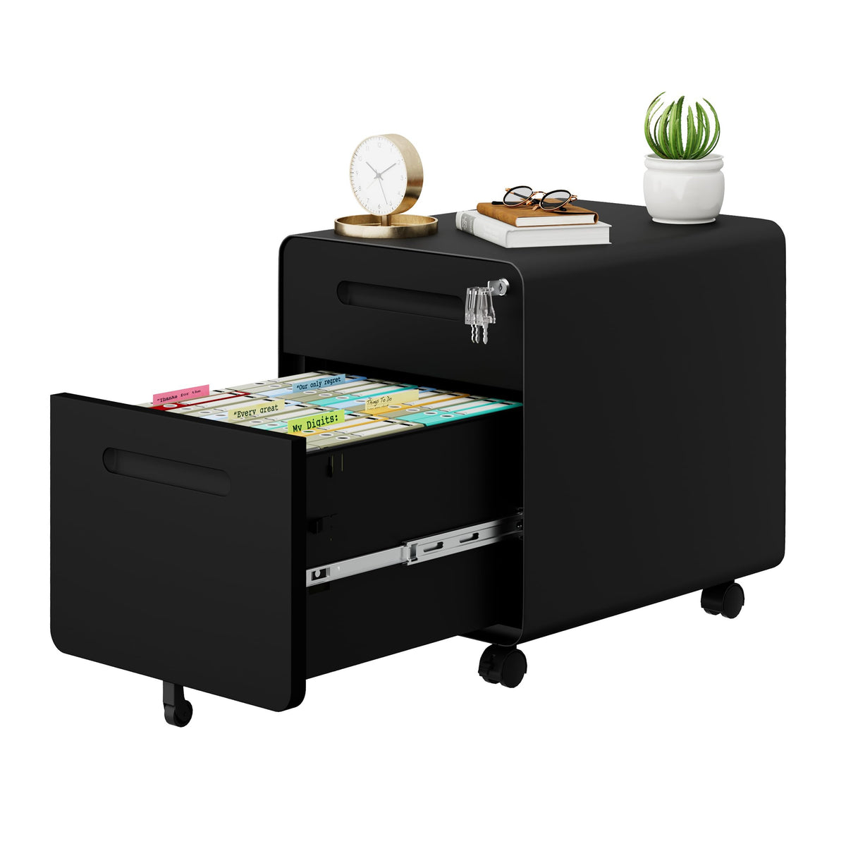 2 Drawer Mobile File Cabinet with Lock O92999