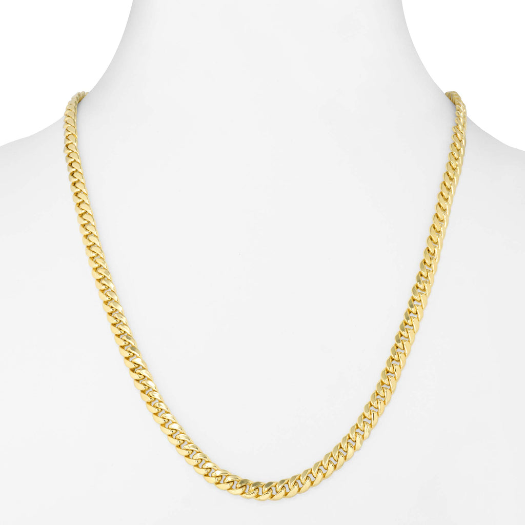 10k Yellow Gold Cuban Link Chain Necklace W263310