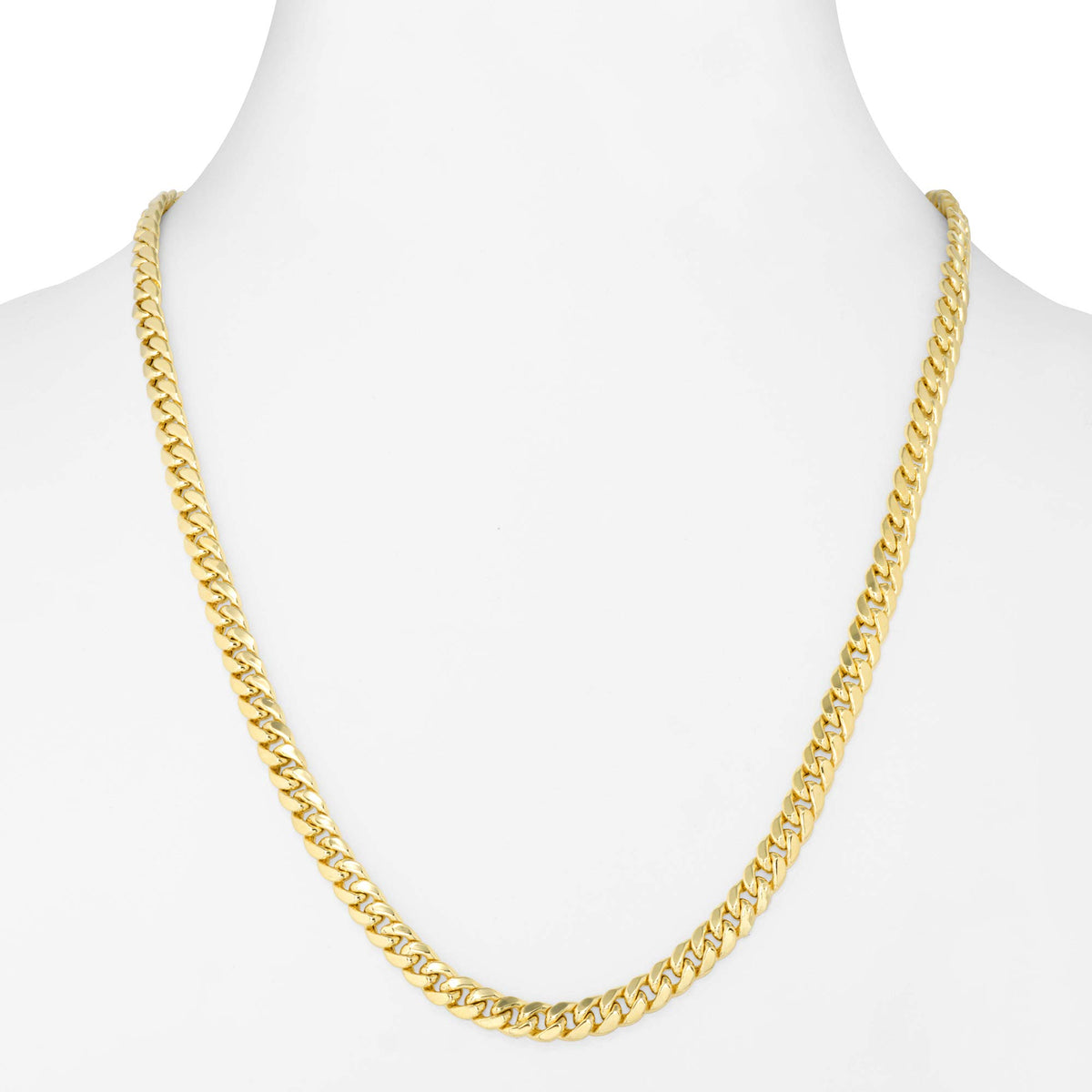 10k Yellow Gold Cuban Link Chain Necklace W263310