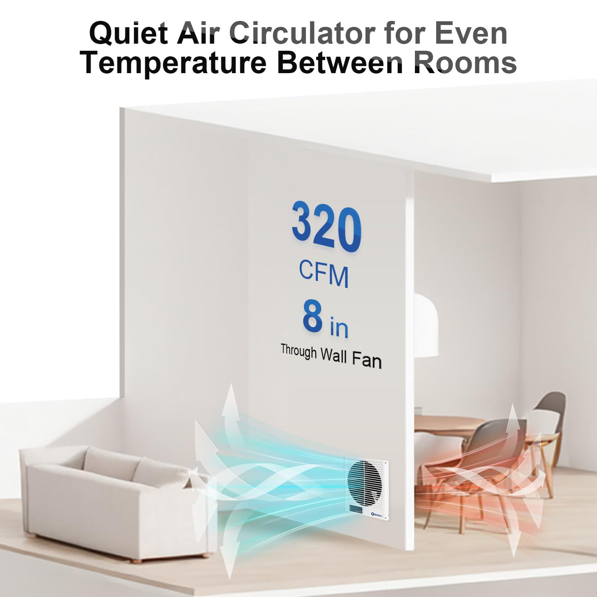 8" Reversible Through Wall Fan with Remote B43787