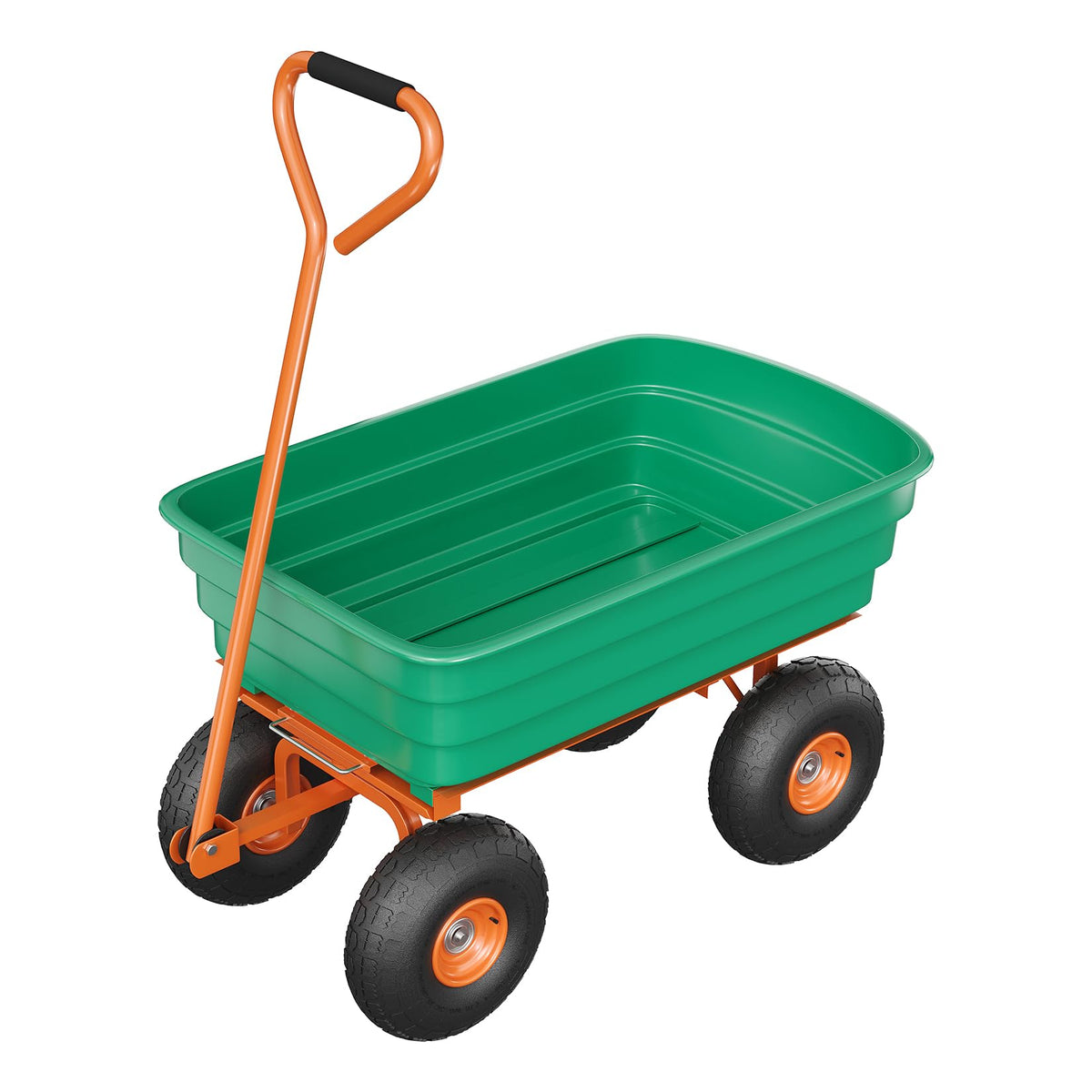 Heavy Duty 4 Cu Ft 1200Lbs Utility Wagon with 10" No-Flat Tires Y76319