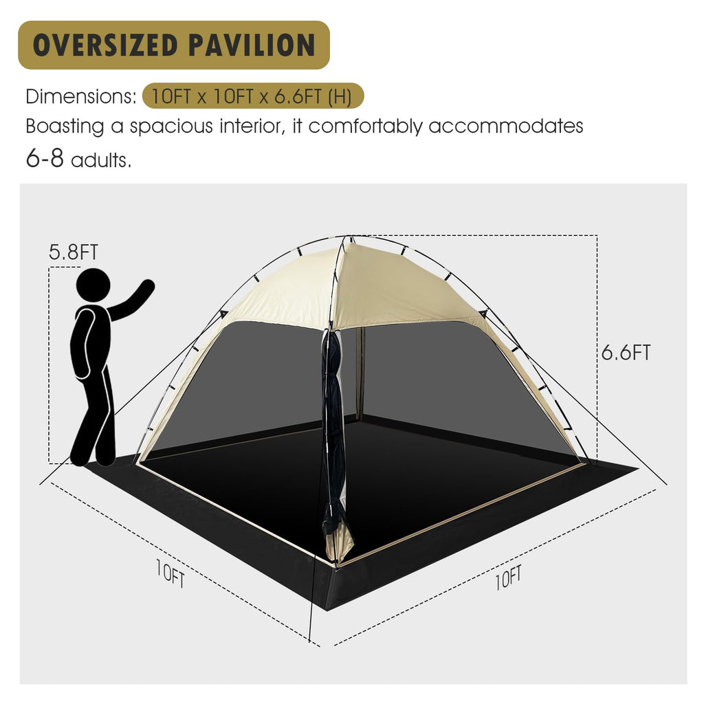 10'x10' Screen Tent with Removable Floor and Mosquito Netting F52538
