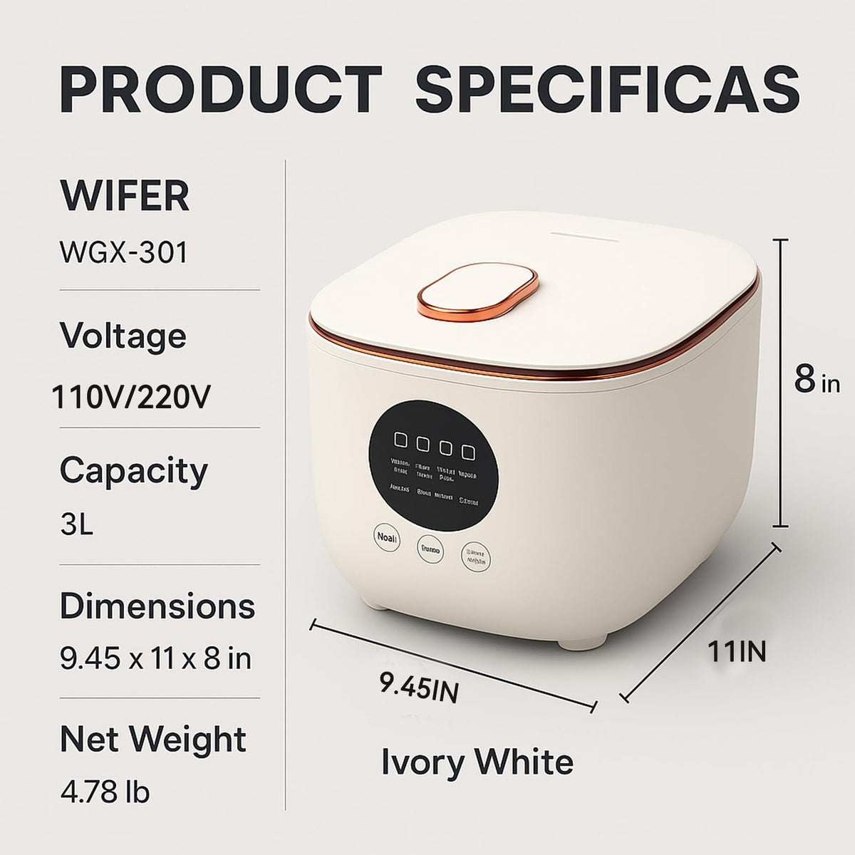 Low Sugar 3L Ceramic Rice Cooker with Steamer Basket T212