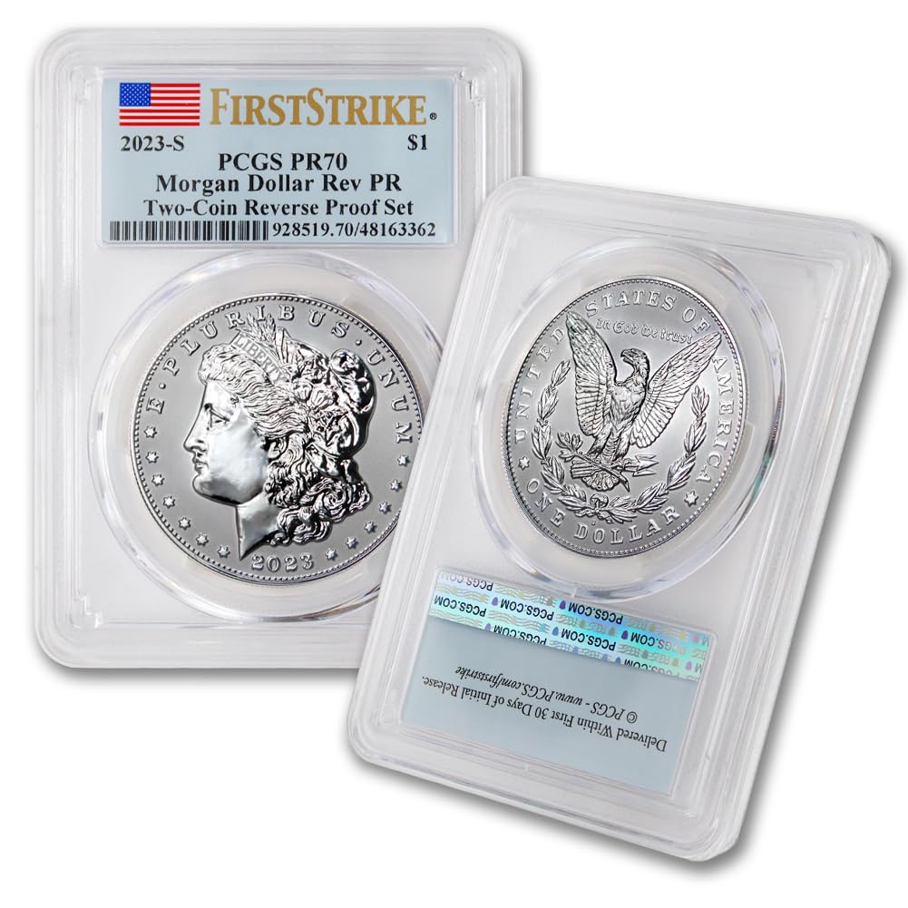 Set of 2 American Proof Silver Morgan & Peace $1 A4966