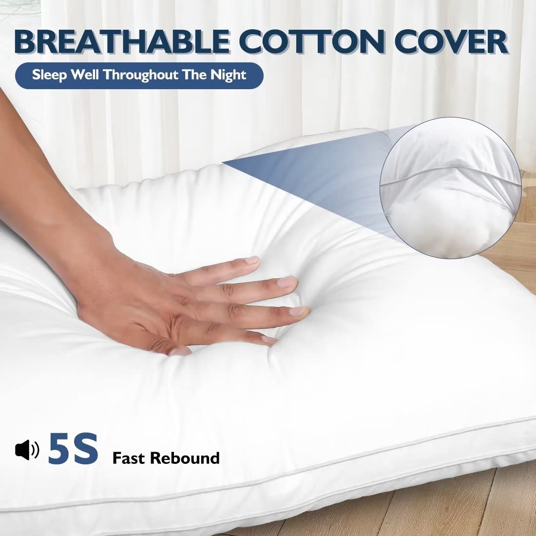 King Size Set of 2 Down Alternative Bed Pillows N496478