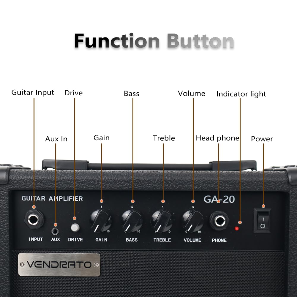Black 20w Portable Electric Guitar Amplifier C573220