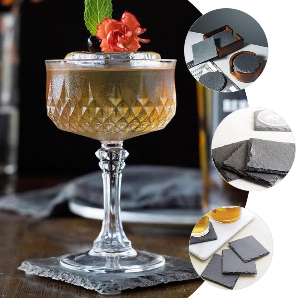 Natural Stone Drink Coasters V498492