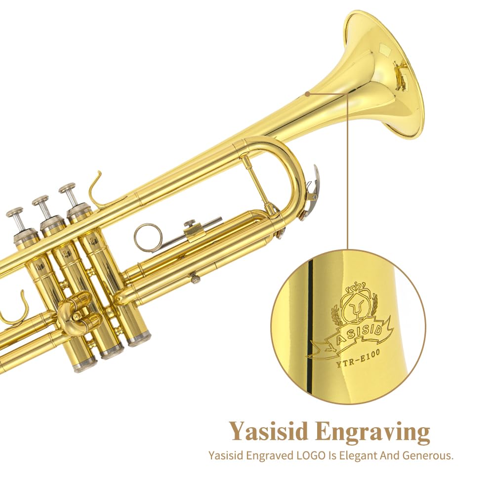 Trumpet Instrument with Case, Mouthpiece, Cloth and Gloves B607