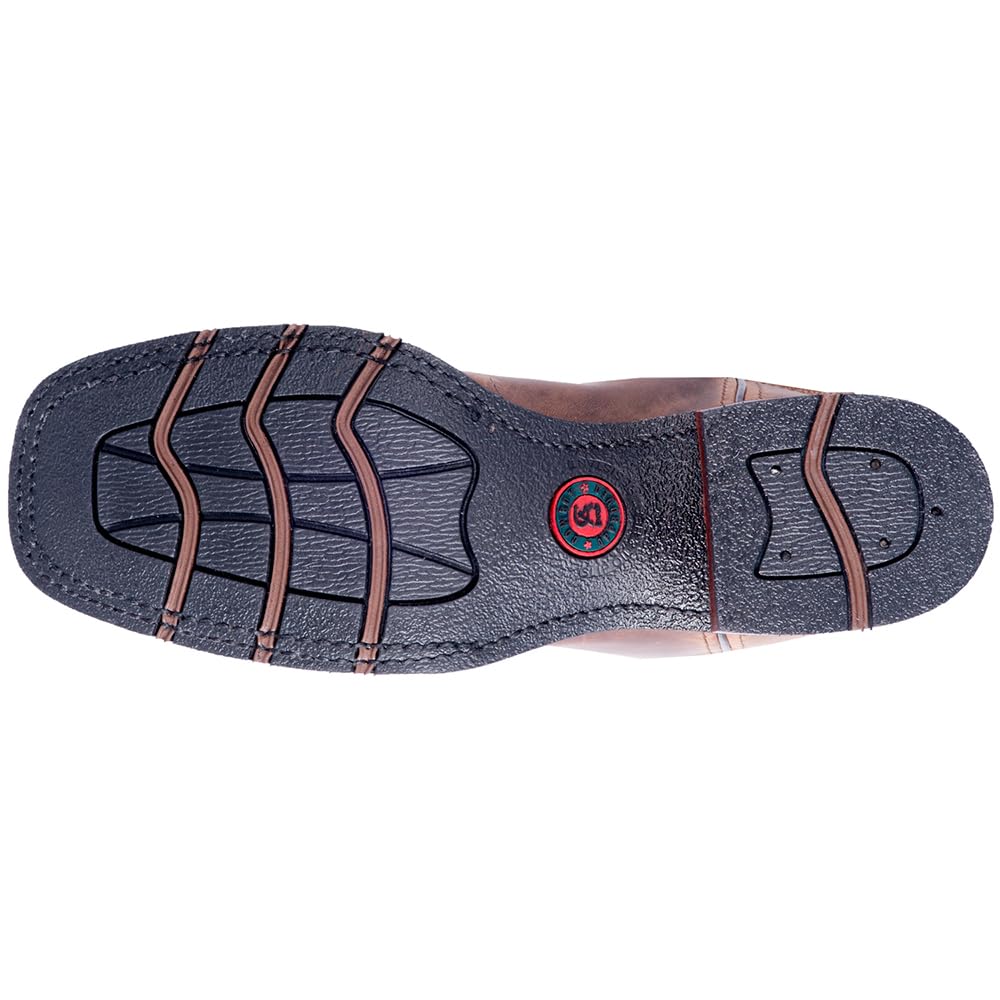 Black Mid Calf Square Toe Pull On Boots V3255