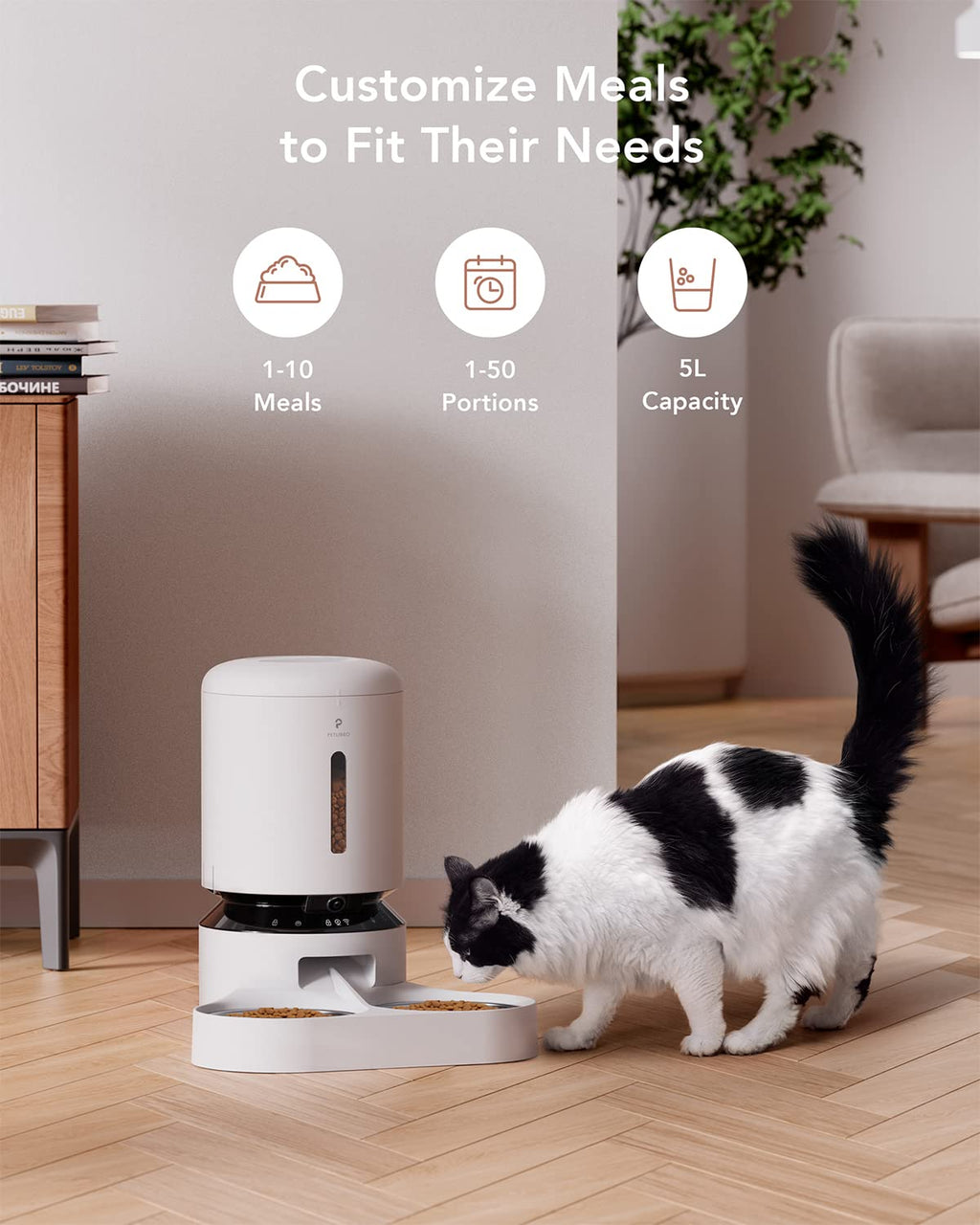 Automatic Cat Feeder with Camera 1080P HD Video 5G WiFi 2-Way Audio C146
