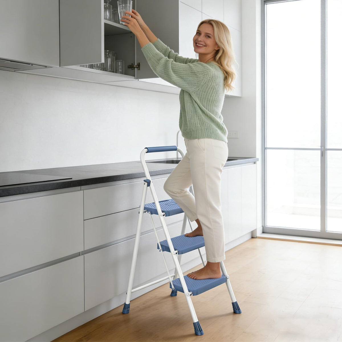 3 Step Folding Step Stool with Safety Lock L828