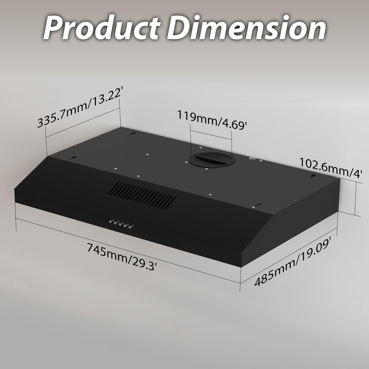 30 Inch Convertible Kitchen Range Hood O612031