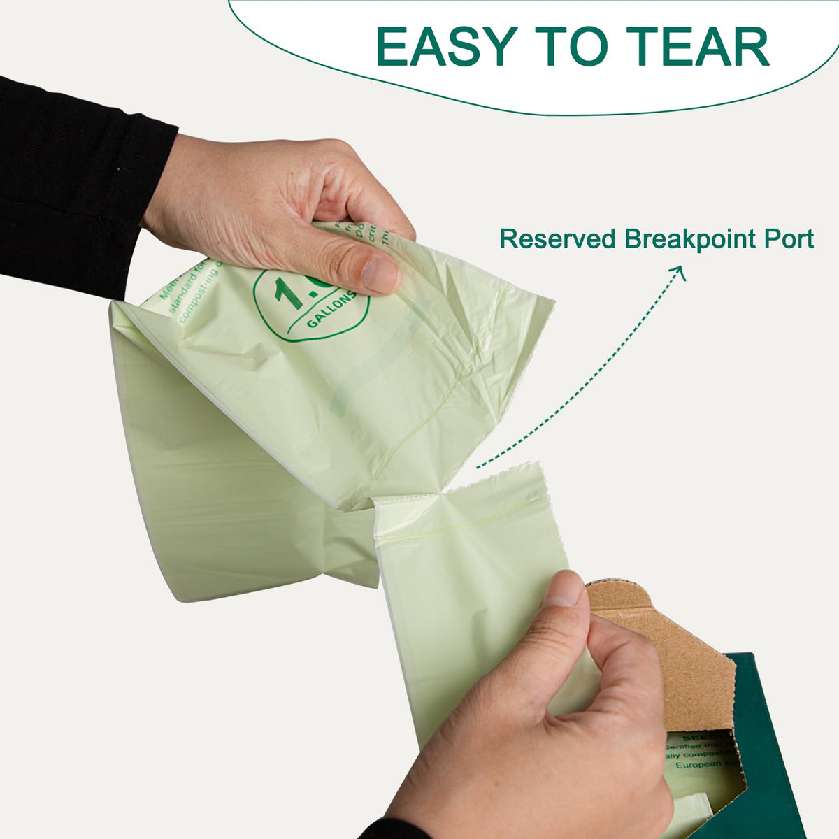 1.6 Gallon 100 Count Compostable Bags V621