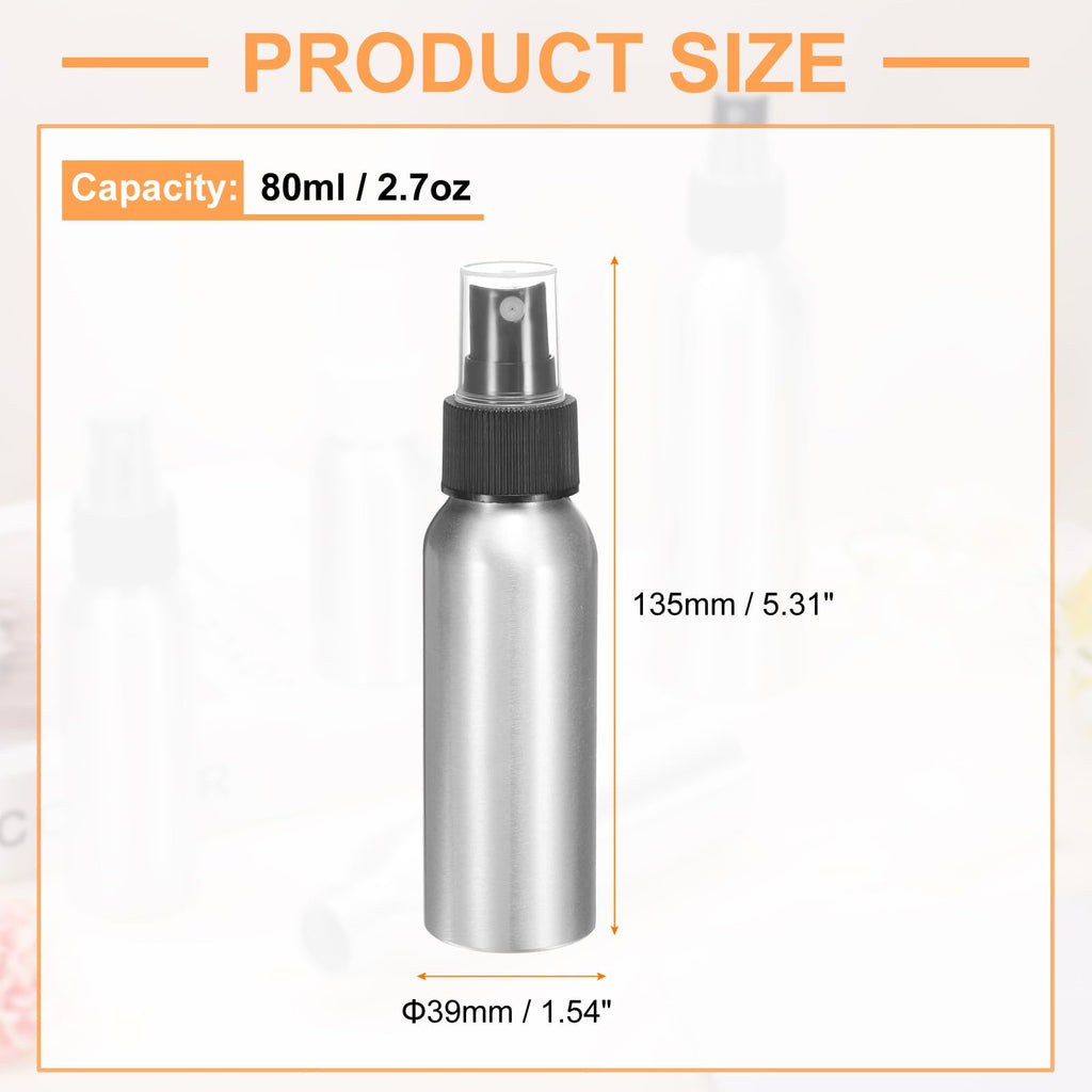 80ml Aluminum Fine Mist Spray Bottles X118