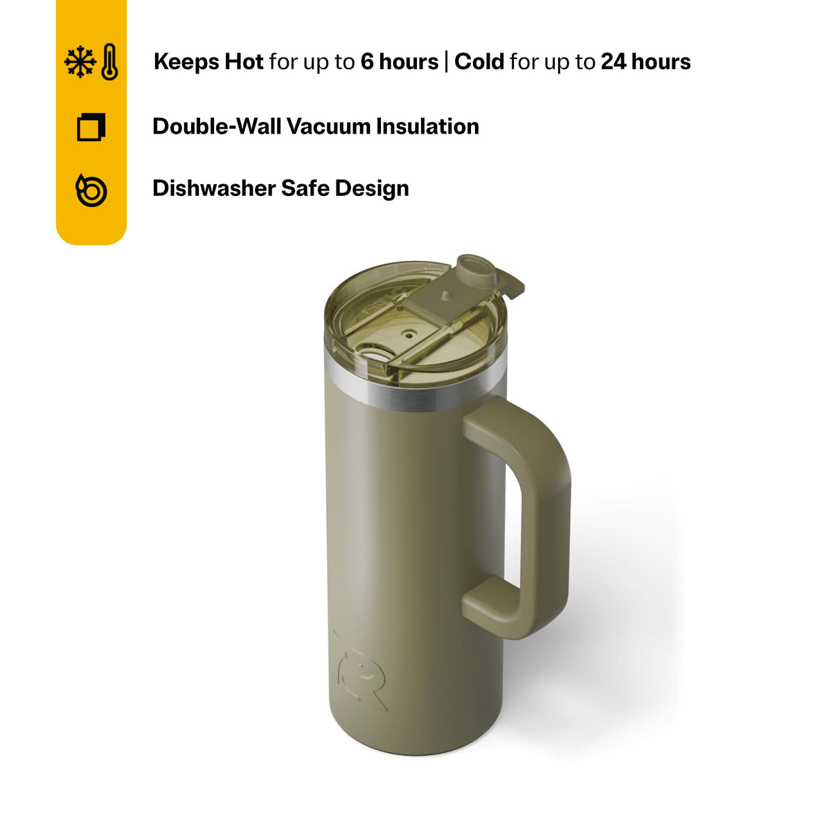 20oz Ceramic Lined Travel Mug with Lid and Handle K61011