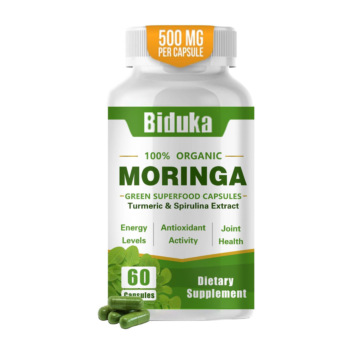 Organic Moringa Capsules 1000mg Vegan Non-GMO 60 Capsules M9961