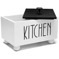 Solid Wood Kitchen Storage Bin with Lid I76935