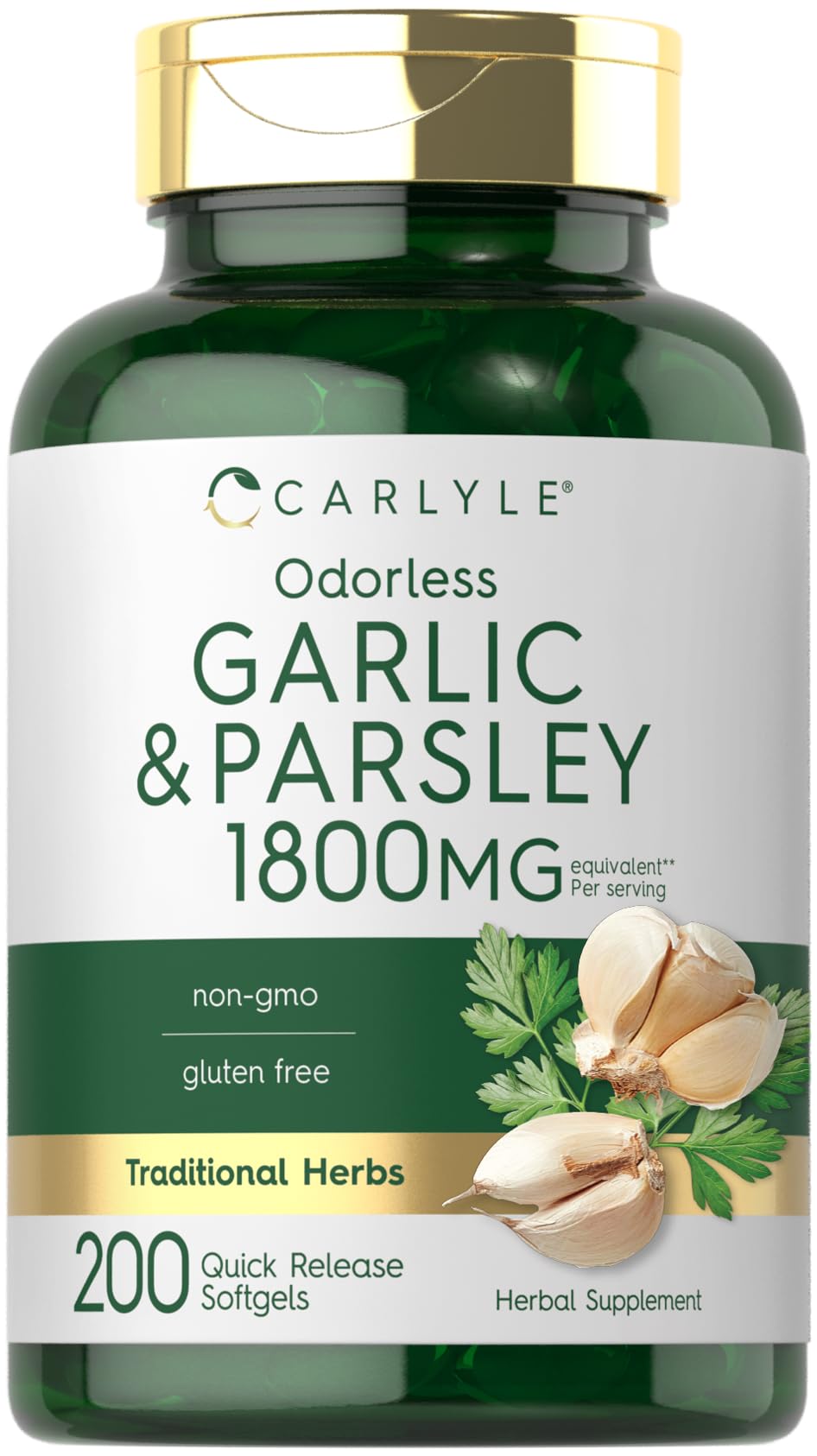 Odorless Garlic & Parsley Supplement 200 Softgels H911