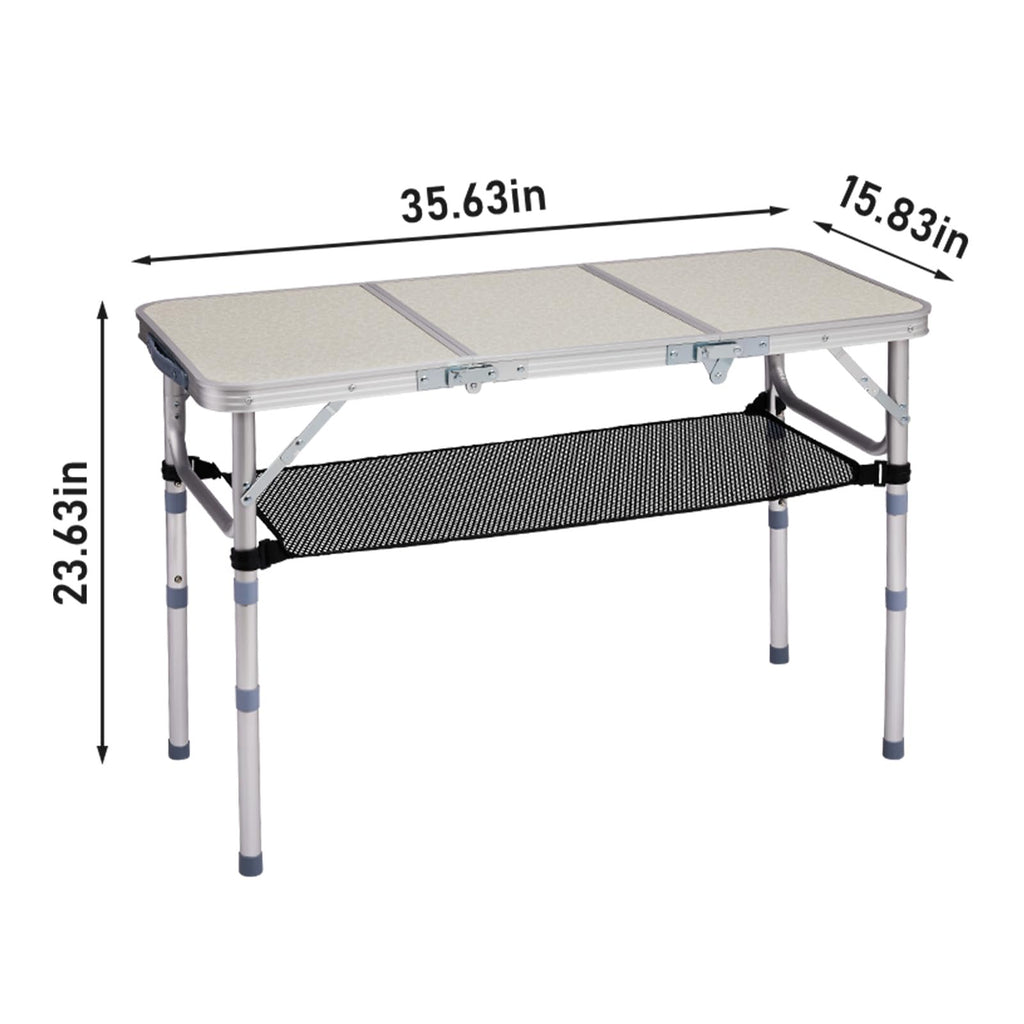 3ft Adjustable Height Aluminum Folding Camping Table U717883