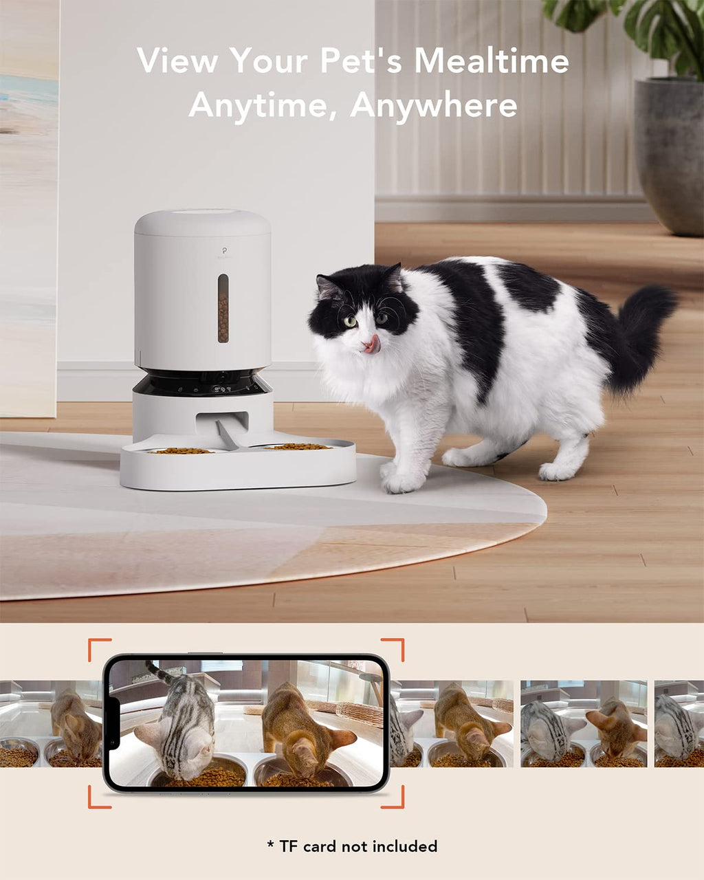 Automatic Cat Feeder with Camera 1080P HD Video 5G WiFi 2-Way Audio C146