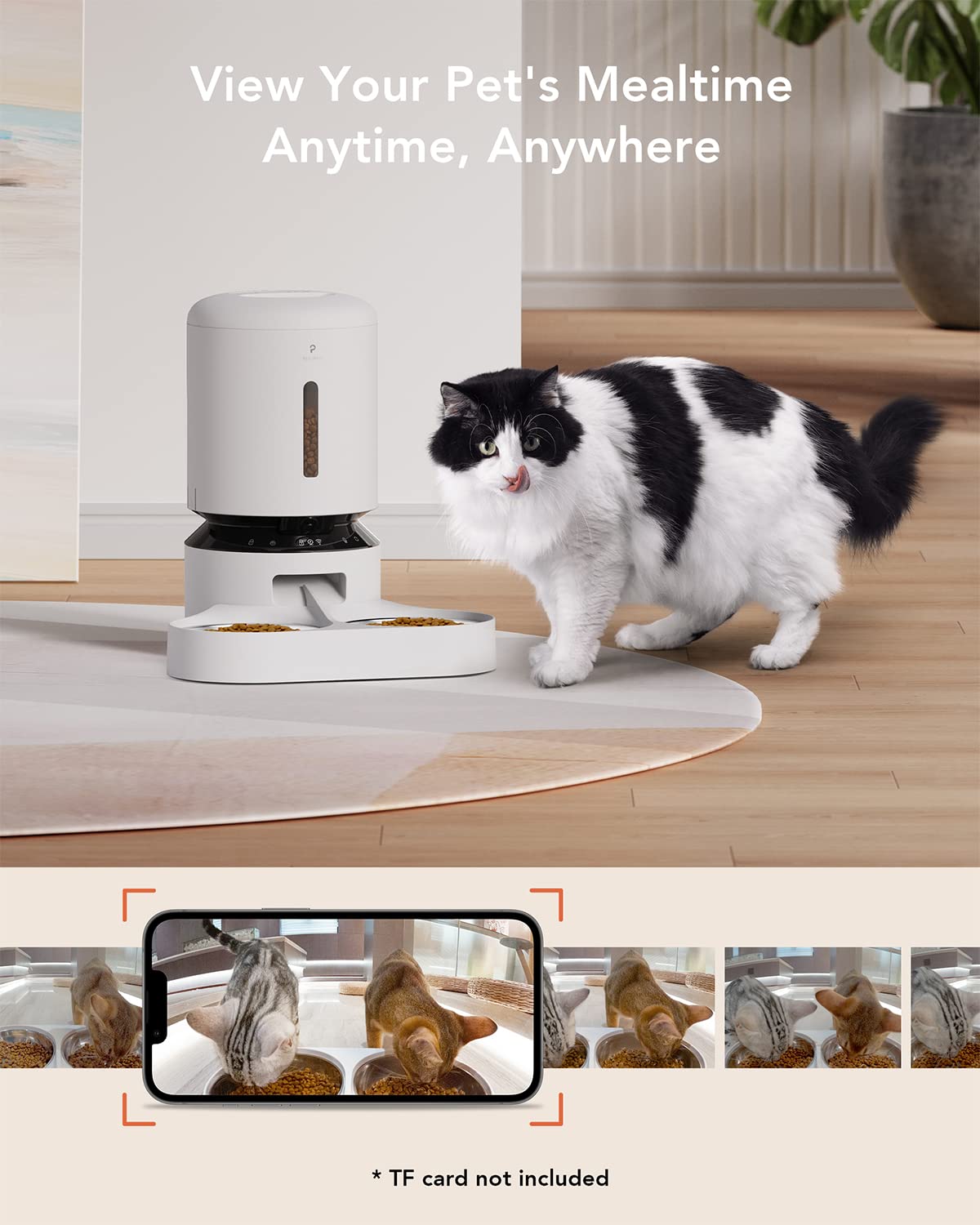 Automatic Cat Feeder with Camera 1080P HD Video 5G WiFi 2-Way Audio C146