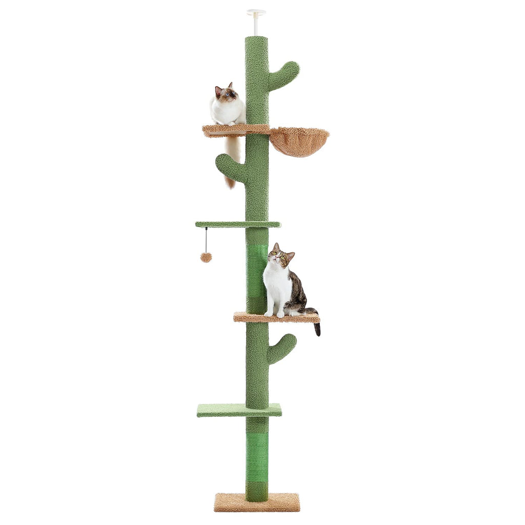 Cactus Floor-to-Ceiling 5-Tier Cat Tree with Hammock J206090