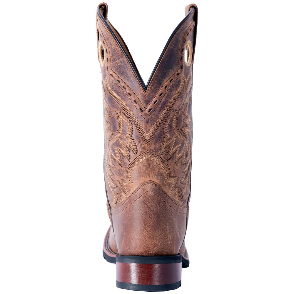 Black Mid Calf Square Toe Pull On Boots V3255