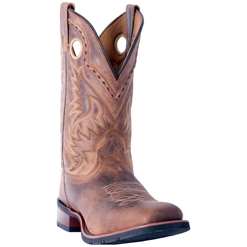 Black Mid Calf Square Toe Pull On Boots V3255