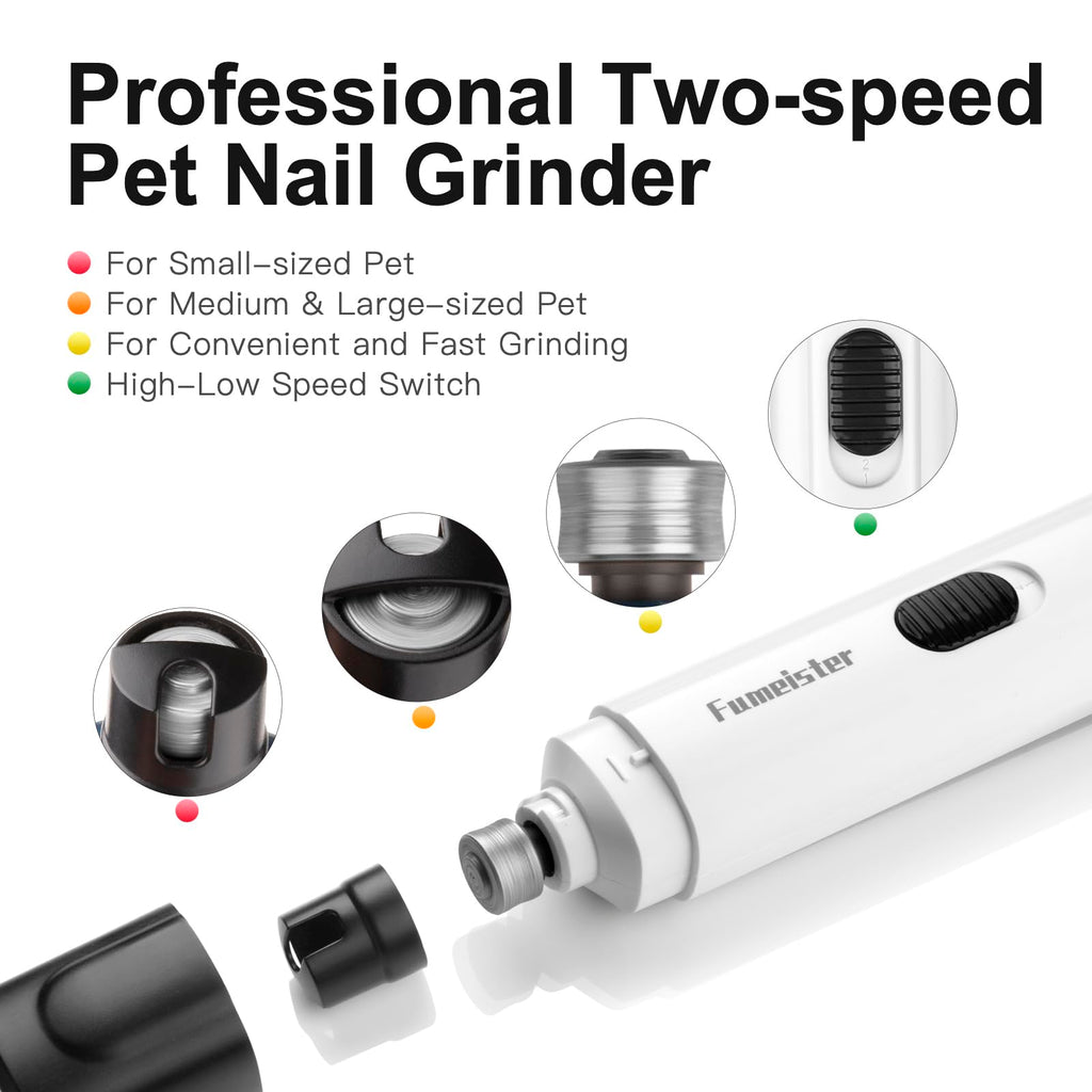 Quiet 2-Speed Type-C Rechargeable Dog Nail Grinder U30727