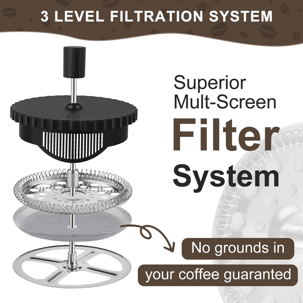 French Press Coffee Maker 12OZ Borosilicate Glass Q648351