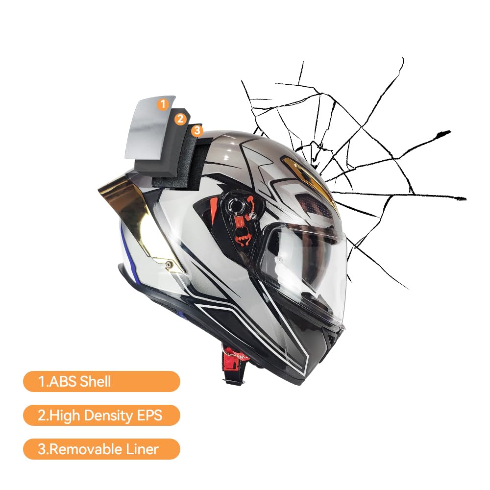 Full Face Motorcycle Helmet with Bluetooth O195886