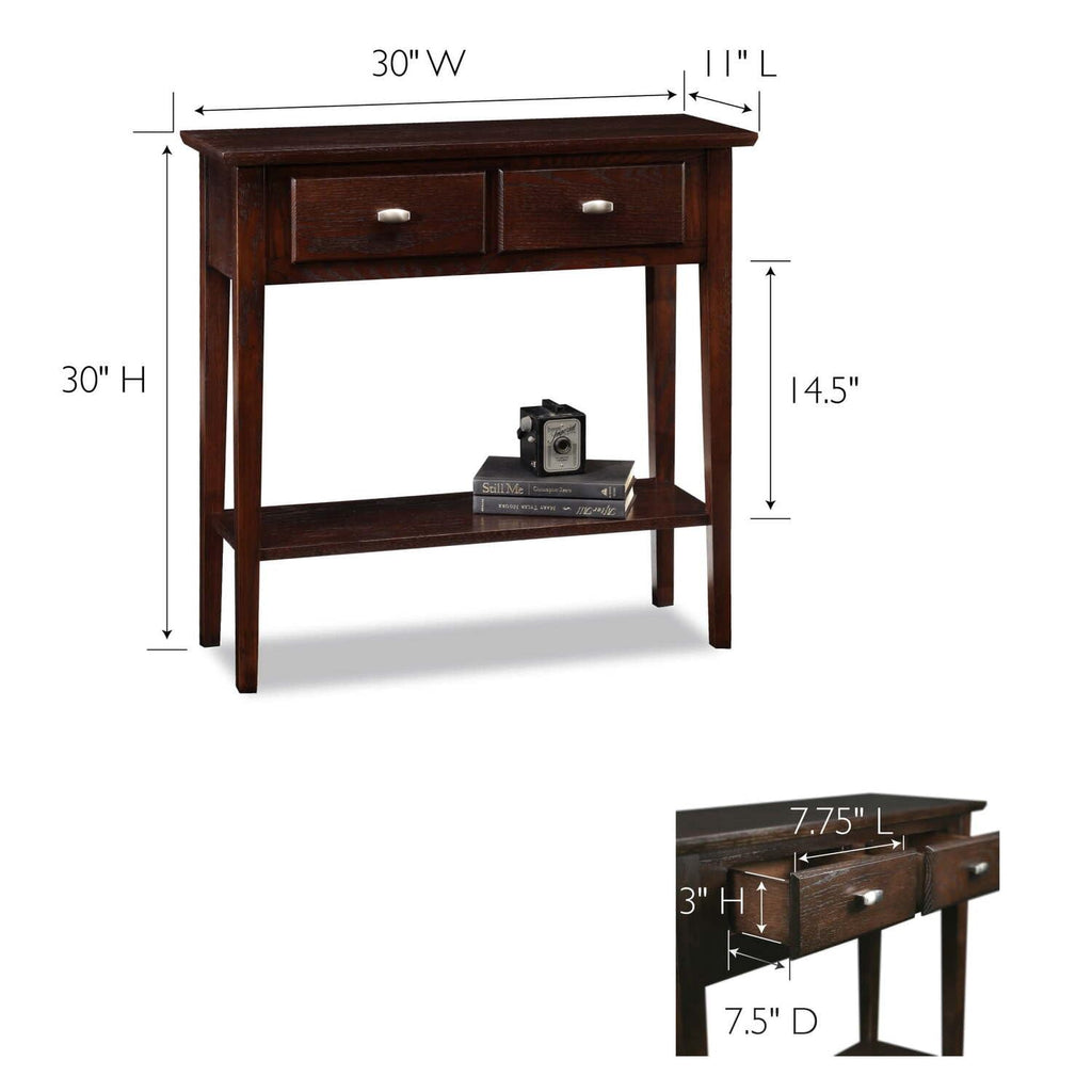 Slim Hallway Console Table with Two Drawers and Storage Shelf R529162