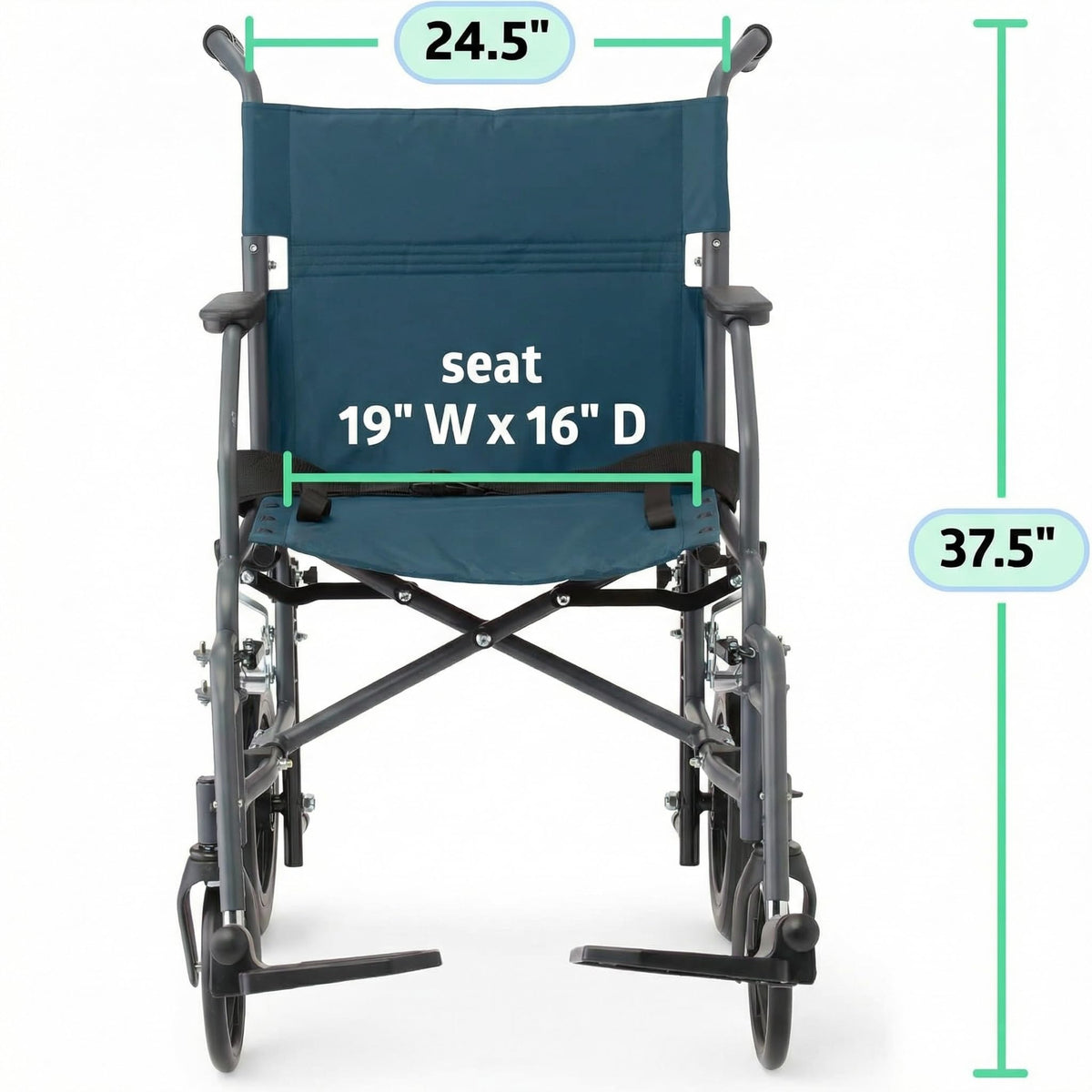 Folding Steel Transport Wheelchair with 12-Inch Wheels C3060