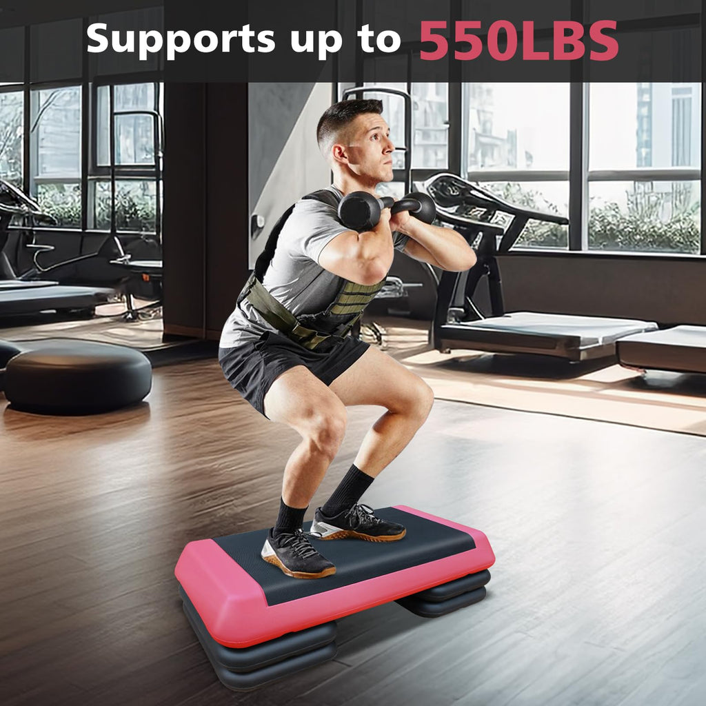 28.5'' Adjustable Aerobic Step Platform with 4 Stackable Risers Z365
