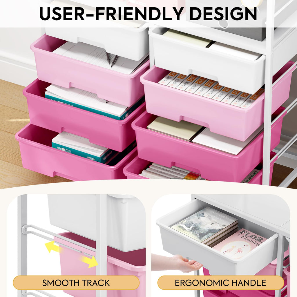 Rolling Storage Cart with 8 Drawers H4530