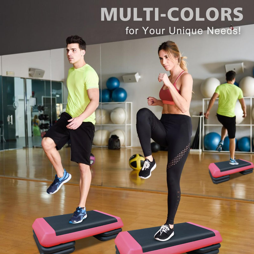 28.5'' Adjustable Aerobic Step Platform with 4 Stackable Risers Z365