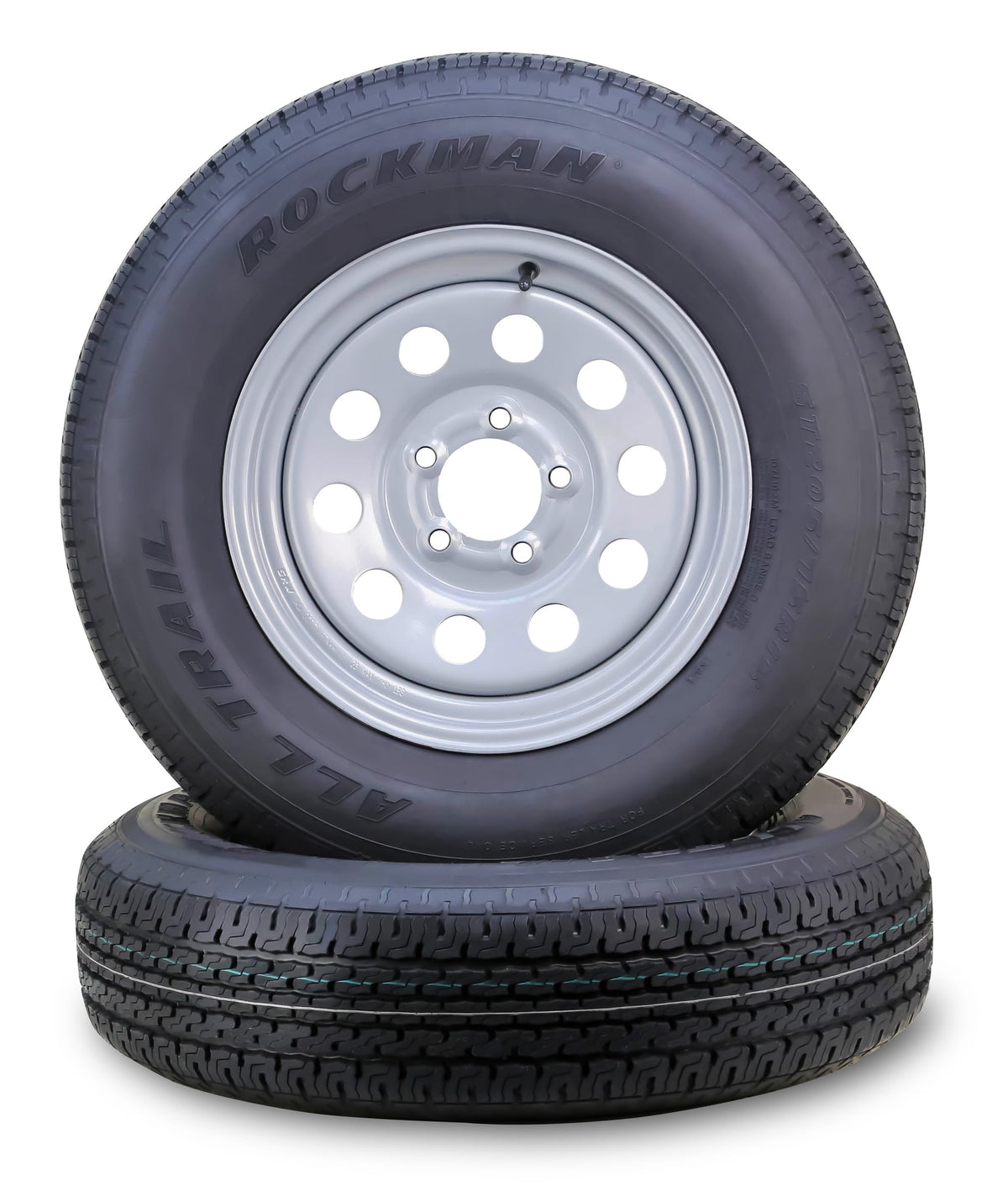 Trailer Tire Wheel ST205/75R15 8-Ply Silver Rim D694230