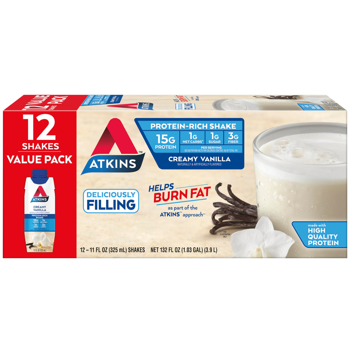 Milk Chocolate Vanilla Protein Shake, 15g Protein, 2g Net Carb D155162